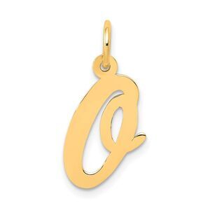 14k Yellow Gold, Madison Collection, Medium Script Initial O Pendant
